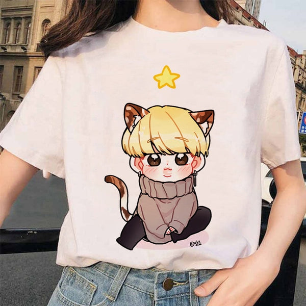 Summer 2020 new women's tee cartoon Bulletproof